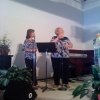 Niece Melonie and Debra Paxton, singing backup
